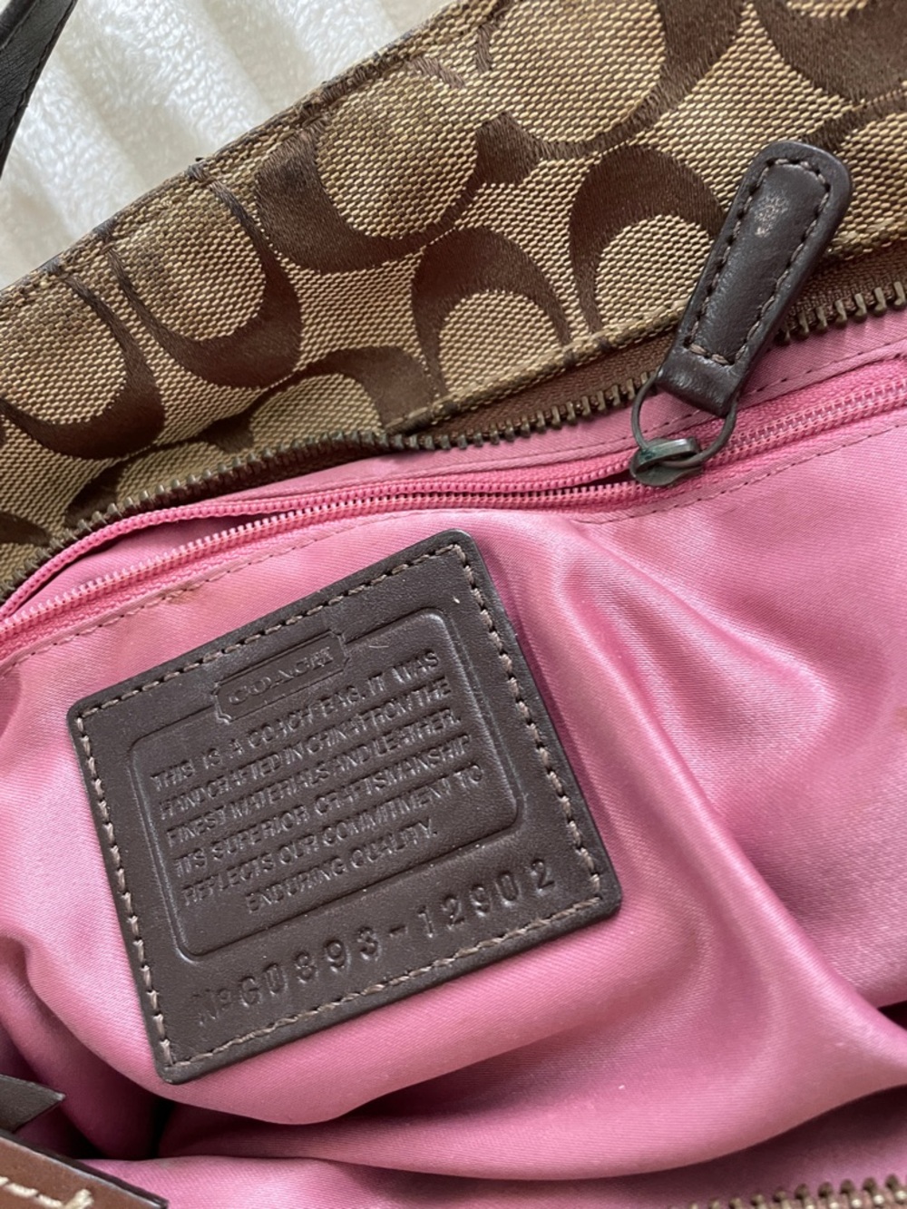 Coach Patchwork Signature Shoulder Bag in Brown and Tan - Picture 4 of 6